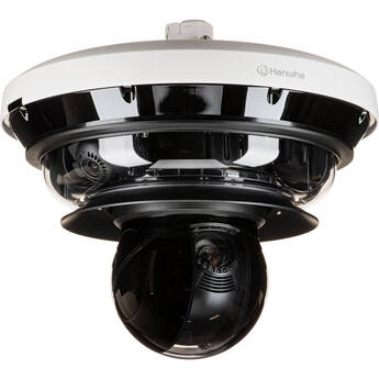 Hanwha Vision PNM-C34404RQPZ 4-Channel 4K UHD Outdoor PTRZ + 2MP PTZ Network Dome Camera with Night Vision & Heater