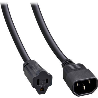 Watson Computer Power Adapter Cable IEC C14 Male to NEMA 5-15R Female (1')
