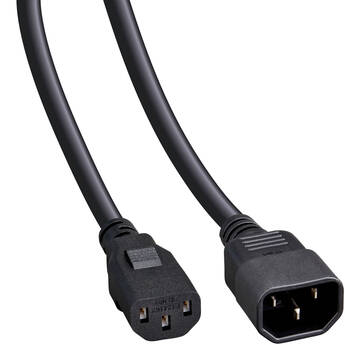 Watson Computer Power Extension Cable IEC C13 Female to C14 Male (6')