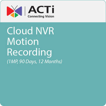 ACTi Cloud NVR Motion Recording (1MP, 90 Days, 12 Months)