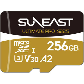 SUNEAST 256GB Ultimate Pro S225 UHS-I microSDXC Memory Card with SD Adapter (Gold Series)