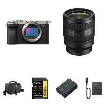 Sony a7CR Mirrorless Camera with 24-50mm f/2.8 Lens and Essentials+ Kit (Silver)