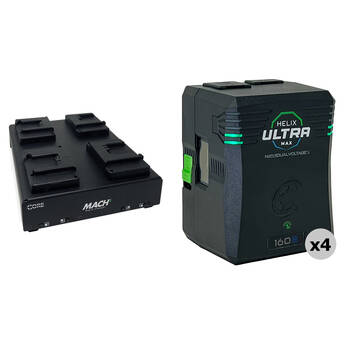 Core SWX Helix Max Smart 4-Battery Kit with Mach4 Quad Charger (158Wh, B-Mount)