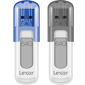 Lexar 64GB USB-A 3.2 Gen 1 JumpDrive V100 (2-Pack)
