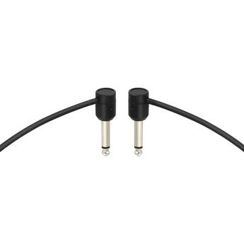 Cable Techniques Slim Low-Profile Right-Angle 1/4" TS Male to Right-Angle TS Male Cable (20', Black Cap)