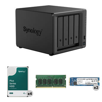 Synology 16TB DS925+ 4-Bay NAS Enclosure Kit with Dual Internal SSDs and RAM Expansion (4 x 4TB 5400 rpm)