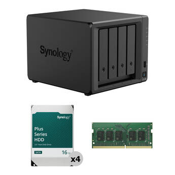 Synology 64TB DS925+ 4-Bay NAS Enclosure Kit with RAM Expansion (4 x 16TB 7200 rpm)