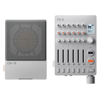 teenage engineering CM-15 Field Condenser Microphone with TX-6 Mixer Kit (Silver)