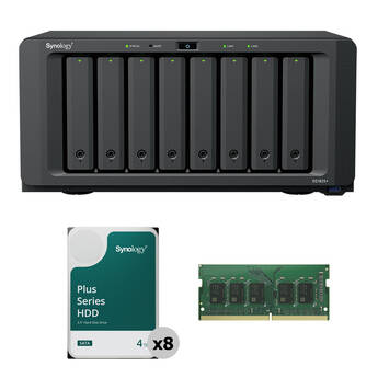 Synology 32TB DiskStation DS1825+ 8-Bay NAS Enclosure Kit with RAM Expansion (8 x 4TB)