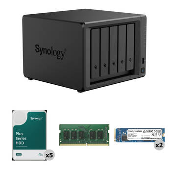 Synology 20TB DiskStation DS1525+ 5-Bay NAS Enclosure Kit with Dual Internal SSDs and RAM Expansion (5 x 4TB)