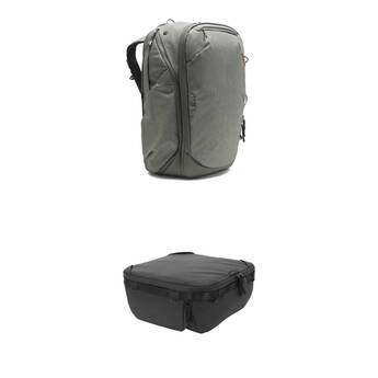 Peak Design Travel Backpack with Medium Camera Cube V2 Kit (Sage, 45L)