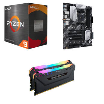 AMD Ryzen 9 5900XT with ASUS PRIME B550-PLUS AC-HES & Corsair 32GB VENGEANCE RGB PRO DDR4-3200 Combo