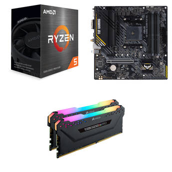 AMD Ryzen 5 5500 with ASUS TUF GAMING A520M-PLUS WIFI & Corsair 32GB VENGEANCE RGB PRO DDR4-3200 Combo