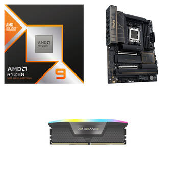 AMD Ryzen 9 9900X3D with ASUS ProArt X870E-Creator WiFi & Corsair 32GB VENGEANCE RGB DDR5-6000 Combo