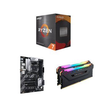 AMD Ryzen 7 5800XT with ASUS PRIME B550-PLUS AC-HES & Corsair 32GB VENGEANCE RGB PRO DDR4-3200 Combo
