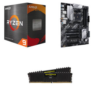 AMD Ryzen 9 5900XT with ASUS PRIME B550-PLUS AC-HES & Corsair 32GB VENGEANCE DDR4-3200 Combo