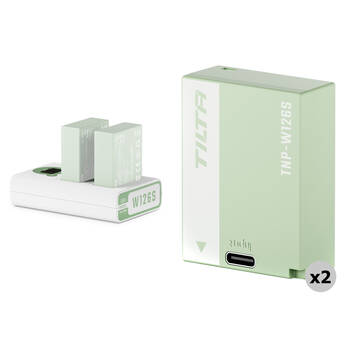 Tilta NP-W126S Kit with 2 Batteries and 2-Bay USB Charger (Ash Green)