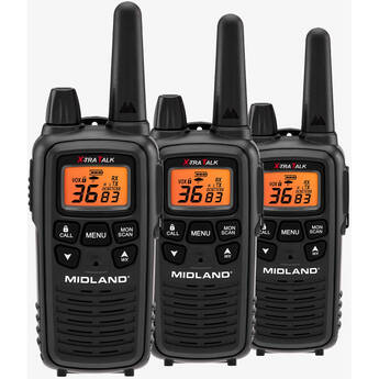 Midland LXT633VP3 36-Channel Two-Way UHF Radio (3 Walkie Talkies, 3 Battery Packs)
