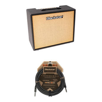 Blackstar Debut 100W 1x12" Combo Guitar Amplifier with 1/4" TS Instrument Cable (Black, 20')