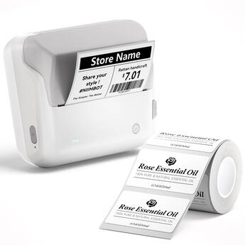 NIIMBOT B4 4" Portable Thermal Label Printer (Light Sand)