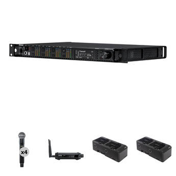 Shure AD4Q-US Axient Digital Quad-Channel Wireless Microphone System with Four ADX2/SM58 Handheld Transmitters, ShowLink & Chargers (G57: 470 to 616 MHz)