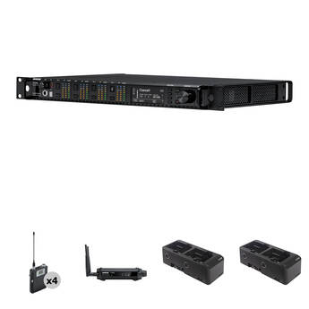 Shure AD4Q-US Axient Digital Quad-Channel Wireless System with Four ADX1 Bodypack Transmitters, ShowLink, Chargers, and No Mics (G57: 470 to 616 MHz)