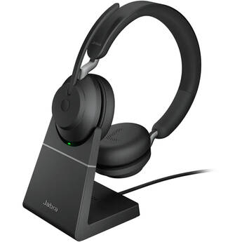 Jabra Evolve2 65 Stereo Wireless On-Ear Headset with Stand (Unified Communication, USB Type-A, Black)
