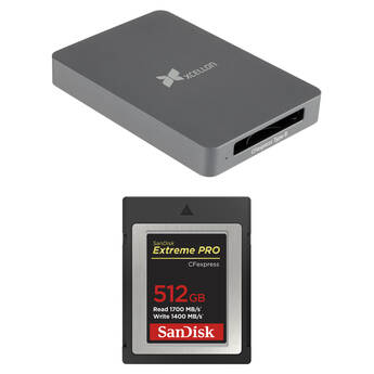 SanDisk 512GB Extreme PRO CFexpress Card Type B with CFexpress Type B Card Reader