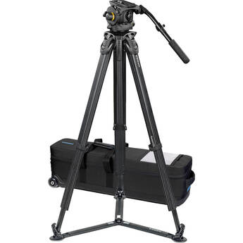 Vinten System Vision 100 FT Head, Carbon Fiber Tripod, Ground Spreader, and Case
