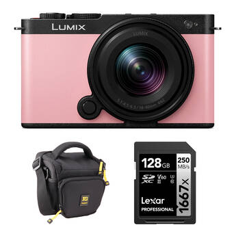 Panasonic LUMIX S9 Mirrorless Camera with 18-40mm f/4.5-6.3 Lens and Basic Bundle (Sakura Pink)