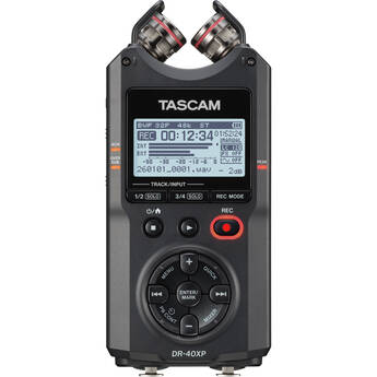 TASCAM DR-40XP 4-Channel 32-Bit-Float Portable Field Recorder with USB-C Interface and Adjustable Mics