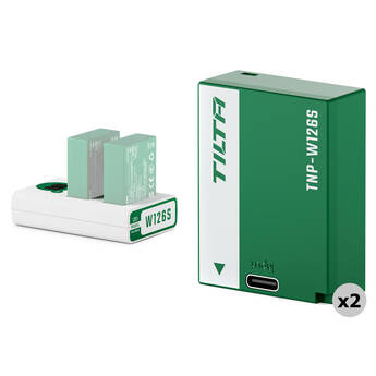 Tilta NP-W126S Kit with 2 Batteries and 2-Bay USB Charger (Forest Green)