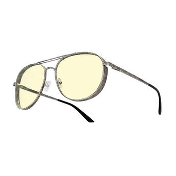 GUNNAR Fallout Brotherhood of Steel Gaming Glasses (Gunmetal Frame, Amber Lens Tint)