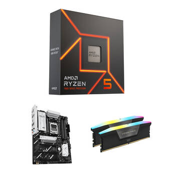 AMD Ryzen 5 7600X with ASUS B650E MAX GAMING WIFI & Corsair 16GB VENGEANCE RGB DDR5-6000 Combo