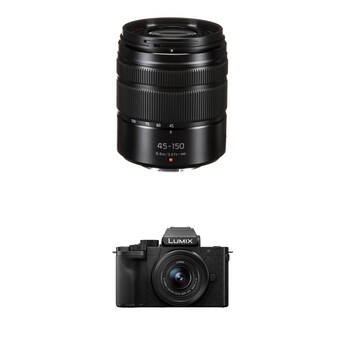 Panasonic LUMIX G100D Mirrorless Camera with 12-32mm f/3.5-5.6 and 45-150mm f/4-5.6 Lenses Kit (Black)