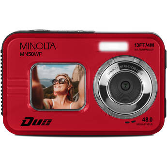 Minolta MN50WP Waterproof Dual Screen Digital Camera (Red)