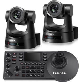 FoMaKo BH202 HDMI PTZ 2-Camera Bundle with 20x Zoom + PTZ Controller