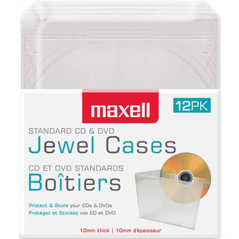Maxell CD-360 Standard CD & DVD Jewel Cases (Opaque, 12-Pack)