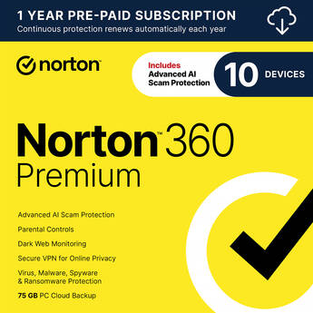Norton 360 Premium (10 Devices, 1-Year Subscription)