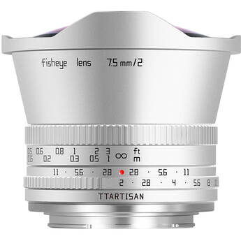 TTArtisan 7.5mm f/2 Fisheye Lens (Sony E, Silver)