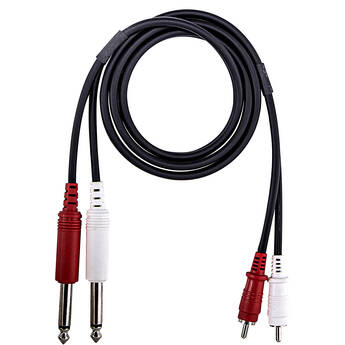 Mogami PuroFlex Dual RCA Male to Dual 1/4" TS Male Stereo Cable (6')