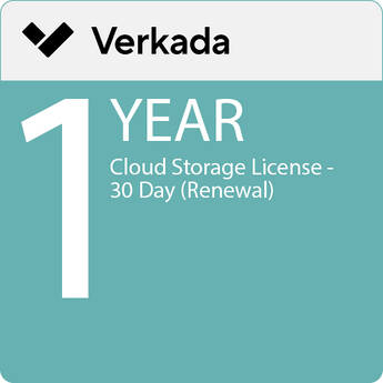 Verkada 1-Year Cloud Storage License (30 Days, Renewal)