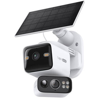 TP-Link Tapo C645D Solar-Powered Outdoor Dual Lens Pan & Tilt Security Camera Kit with Night Vision & Spotlights
