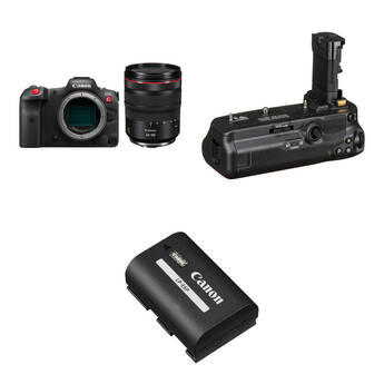 Canon EOS R5 C Mirrorless Cinema Camera Kit with RF 24-105mm f/4L Lens and LP-E6NH Battery