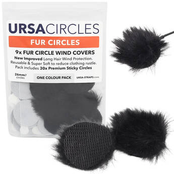 Remote Audio URSA Fur Circles Wind Covers (9-Pack, Black)