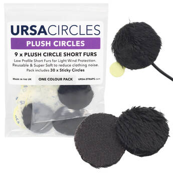 Remote Audio URSA Plush Circles with 30 Stickies (9-Pack, Black)