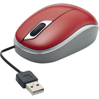 Verbatim Retractable Cable USB-A Optical Mouse (Red)