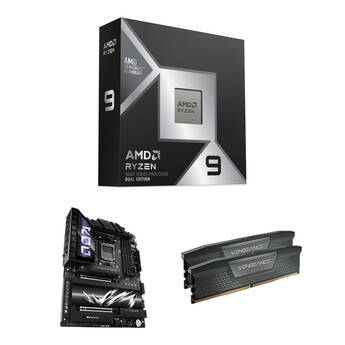 AMD Ryzen 9 9950X3D2 with ASUS ROG Crosshair X870-E Hero & Corsair 32GB VENGEANCE DDR5-6000 Combo