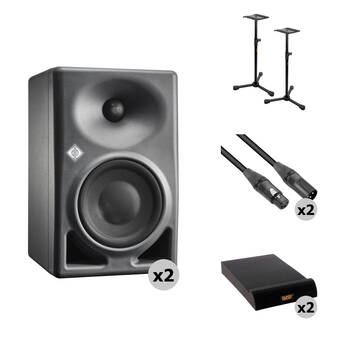 Neumann KH 120 II Active 5.25" 2-Way Studio Monitor Kit with Stands, Pads, and Cables (Anthracite, Pair)