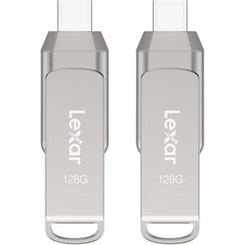 Lexar 128GB JumpDrive Dual Drive D400 USB 3.2 Gen 1 Flash Drive (USB-C / USB-A, 2-Pack)